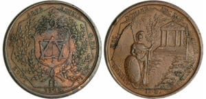 France - Jeton Maçonique - Orient de Rouen, les Arts réunis, 5808 (1808 1863) Paris France - Jeton Maçonique - Orient de Rouen, les Arts réunis, 5808 (1808 1863) Paris