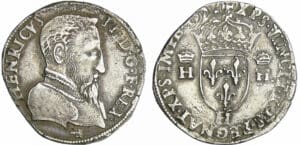 France - Henri II (1547-1559) - Teston à la tête nue - 1er type - 1557 H (La Rochelle)