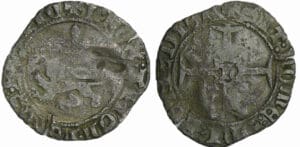 France - Henry V de Lancastre (1415-1422) - Double tournois Niquet dit Léopard (30 novembre 1421) - Rouen