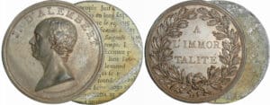 France - Jean d'Alembert (1717-1783) - Médailles unifaces en étain, Immortalité France - Jean d'Alembert (1717-1783) - Médailles unifaces en étain, Immortalité