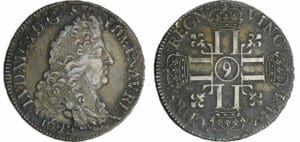France - Louis XIV (1643-1715) - ½ écu aux 8 L, 1er type - 1692 9 (Rennes)
