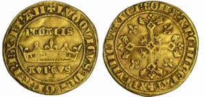 France - Louis IX (1245-1270) - Royal d'Or à la couronne d'épines, variété dite "royal d'Or de Noyon", Copie 19/20ème