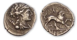 MARSEILLE - Drachme légère (130-121 av. J.-C.) Lion à droite