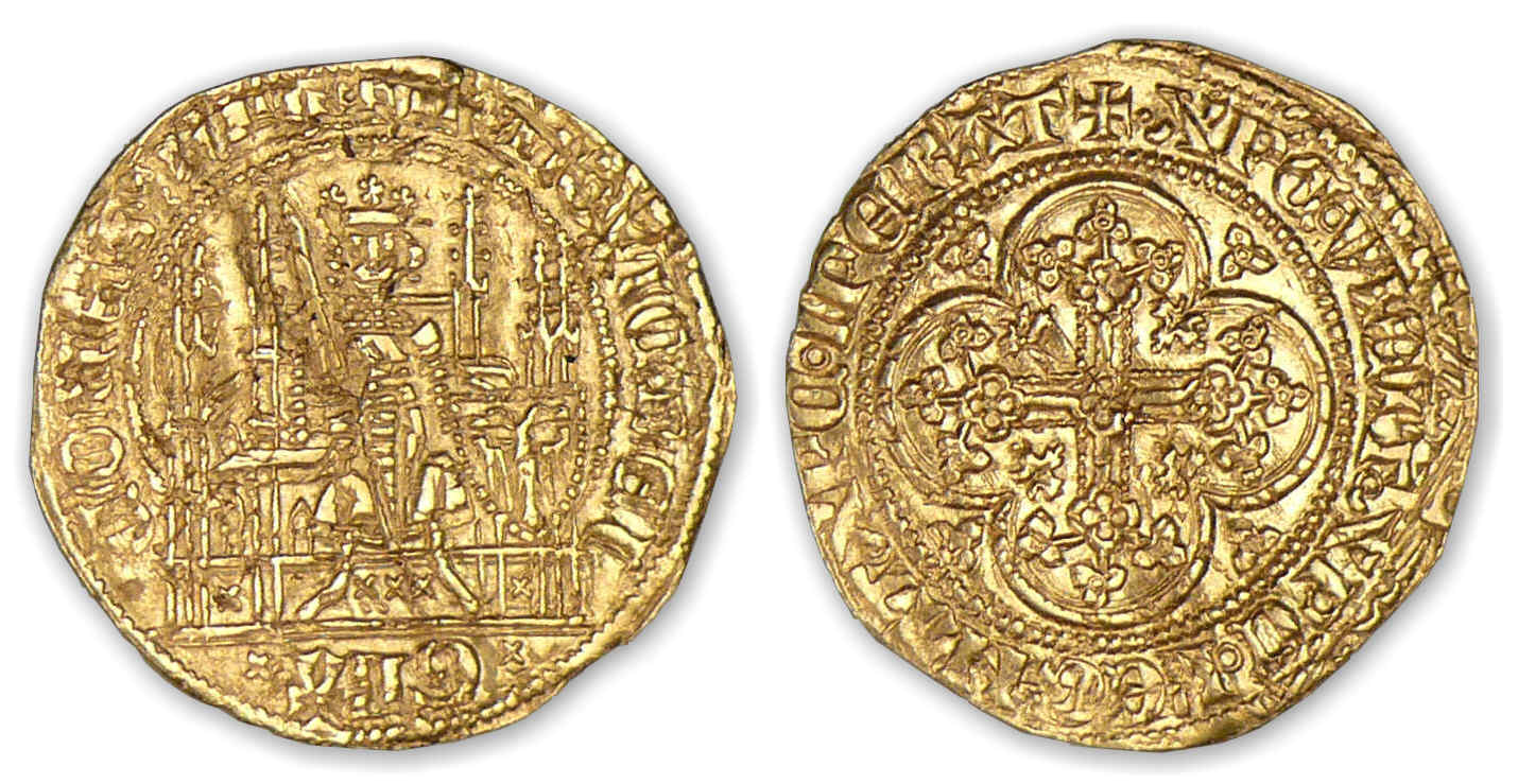 Flandres - Louis de Male - Quart d'écu d'or Flandres - Louis de Male - Quart d'écu d'or