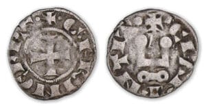 ACHAÏE - Guillaume II de Villehardouin - Denier tournois (Glarentza)