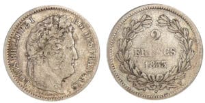 2 francs Louis-Philippe I 1833 W (Lille) 2 francs Louis-Philippe I 1833 W (Lille)