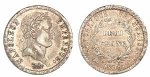 1/2 franc Napoléon revers République 1808 BB (Strasbourg) 1/2 franc Napoléon revers République 1808 BB (Strasbourg)