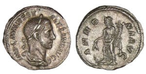 Alexandre Sévère - Denier (226, Rome) L' Abondance Alexandre Sévère - Denier (226, Rome) L' Abondance