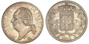 5 francs Louis XVIII buste nu 1816 Q (Perpignan) 5 francs Louis XVIII buste nu 1816 Q (Perpignan)
