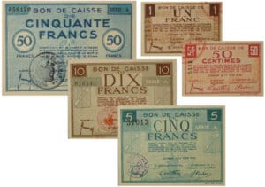 Colmar - Lot de 5 billets - 1940