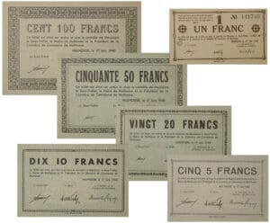 Mulhouse - Lot de 6 billets - 1940