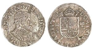 Brabant - Philippe II - Cinquième d'écu 1571 (Anvers) Brabant - Philippe II - Cinquième d'écu 1571 (Anvers)
