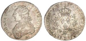 Louis XVI - Ecu aux branches d'olivier 1785 R (Orléans) Louis XVI - Ecu aux branches d'olivier 1785 R (Orléans)