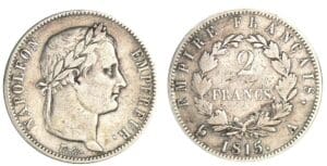 2 francs Napoléon 100 jours 1815 A (Paris) 2 francs Napoléon 100 jours 1815 A (Paris)