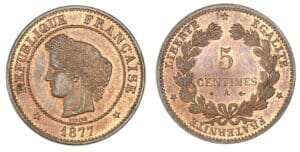 5 centimes Cérès 1877 A (Paris)