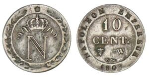 10 centimes Napoléon I 1808 W (Lille) 10 centimes Napoléon I 1808 W (Lille)