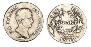 1/4 franc Napoléon Empereur An 12 I (Limoges) 1/4 franc Napoléon Empereur An 12 I (Limoges)