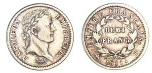 1/2 franc Napoléon revers Empire 1811 B (Rouen) 1/2 franc Napoléon revers Empire 1811 B (Rouen)