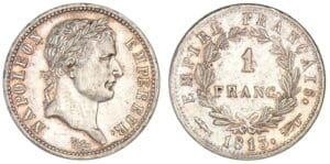 1 franc Napoléon revers Empire 1813 (Utrecht) 1 franc Napoléon revers Empire 1813 (Utrecht)