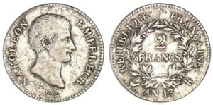 2 francs Napoléon Empereur An 13 K (Bordeaux) 2 francs Napoléon Empereur An 13 K (Bordeaux)