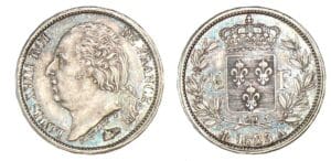 1/2 franc Louis XVIII buste nu 1823 A (Paris) 1/2 franc Louis XVIII buste nu 1823 A (Paris)