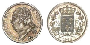 1/2 franc Louis XVIII buste nu 1816 A (Paris) 1/2 franc Louis XVIII buste nu 1816 A (Paris)
