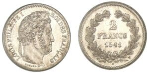 2 francs Louis-Philippe I 1841 W (Lille) 2 francs Louis-Philippe I 1841 W (Lille)