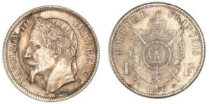 1 franc Napoléon III tête laurée 1866 BB (Strasbourg) 1 franc Napoléon III tête laurée 1866 BB (Strasbourg)