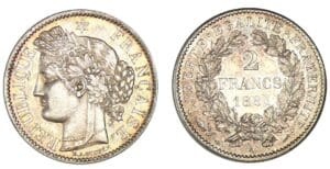 2 francs Cérés avec légende 1881 A (Paris)