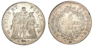5 francs Hercule union et force An 6/5 A (Paris)