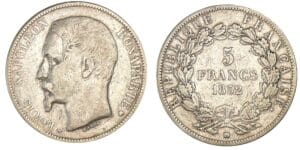 5 francs Louis Napoléon Bonaparte 1852 BB (Strasbourg) 5 francs Louis Napoléon Bonaparte 1852 BB (Strasbourg)