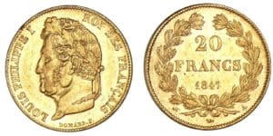 20 francs Louis-Philippe I tête laurée 1847 A (Paris) 20 francs Louis-Philippe I tête laurée 1847 A (Paris)