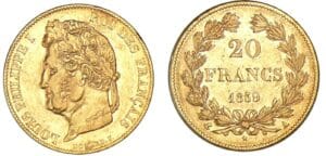 20 francs Louis-Philippe I tête laurée 1839 A (Paris) 20 francs Louis-Philippe I tête laurée 1839 A (Paris)