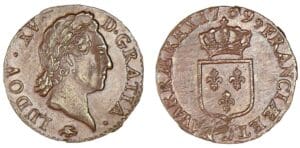 Louis XV - Demi sol à la vieille tête 1769 D (Lyon)