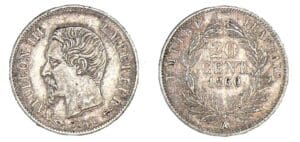 20 centimes Napoléon III tête nue 1860 A (Paris) 20 centimes Napoléon III tête nue 1860 A (Paris)