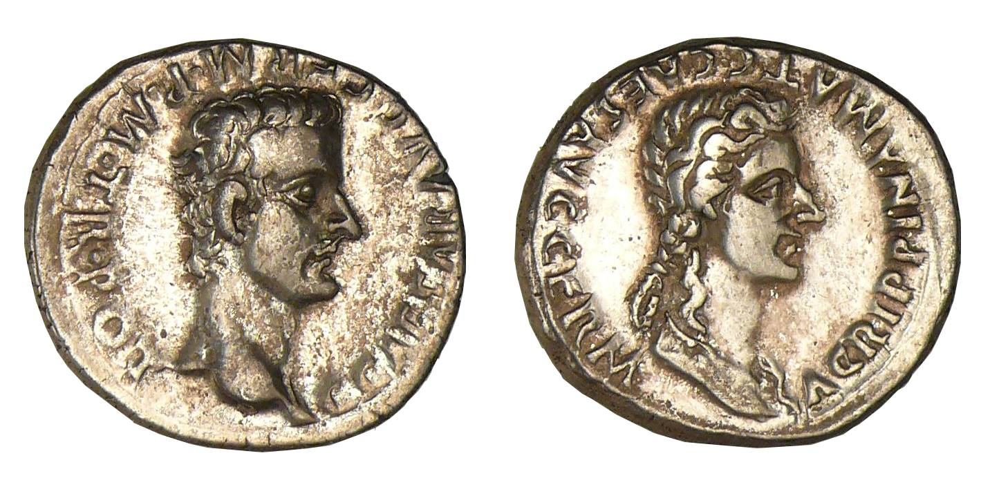 Agrippine et Caligula - Denier (37/38, Lyon) Agrippine et Caligula - Denier (37/38, Lyon)