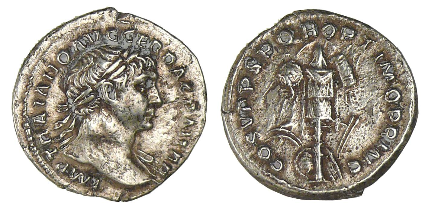 Trajan - Denier (107, Rome) trophé Trajan - Denier (107, Rome) trophé