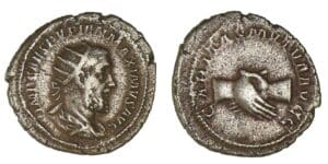 Pupien - Antoninien (238, Rome) Mains jointes Pupien - Antoninien (238, Rome) Mains jointes