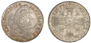 Louis XIV - Ecu aux 8 L 1er type 1691 E (Tours) Louis XIV - Ecu aux 8 L 1er type 1691 E (Tours)