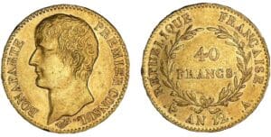 40 francs Bonaparte Premier Consul An 12 A (Paris) 40 francs Bonaparte Premier Consul An 12 A (Paris)