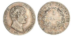 1 franc Bonaparte Premier Consul An 12 H (La Rochelle) 1 franc Bonaparte Premier Consul An 12 H (La Rochelle)