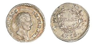 1/4 franc Napoléon Empereur An 13 T (Nantes) 1/4 franc Napoléon Empereur An 13 T (Nantes)