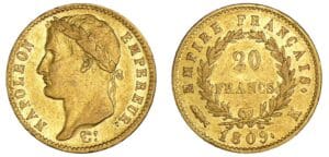 20 francs Napoléon revers Empire 1809 K (Bordeaux) 20 francs Napoléon revers Empire 1809 K (Bordeaux)