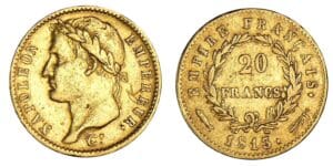 20 francs Napoléon revers Empire 1813 (Utrecht) 20 francs Napoléon revers Empire 1813 (Utrecht)