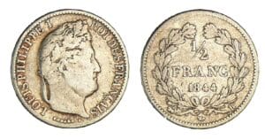 1/2 franc Louis-Philippe I 1844 B (Rouen) 1/2 franc Louis-Philippe I 1844 B (Rouen)