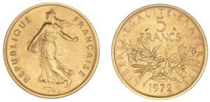 5 francs Semeuse 1972 - Essai piéfort en or