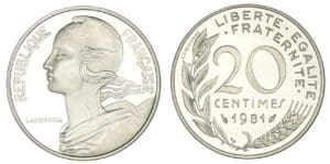 20 centimes Lagriffoul 1981 - Piéfort en argent