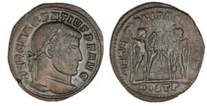 Maxence - Follis (309, Ostie) Castor et Pollux Maxence - Follis (309, Ostie) Castor et Pollux