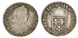 Louis XIV - Douzième d'écu à la mèche longue 1653 Q (Perpignan) Louis XIV - Douzième d'écu à la mèche longue 1653 Q (Perpignan)