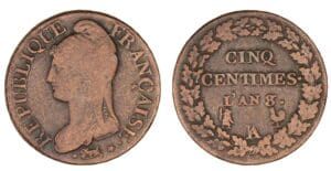 5 centimes Dupré grand module An 8/5 A/R (Paris)